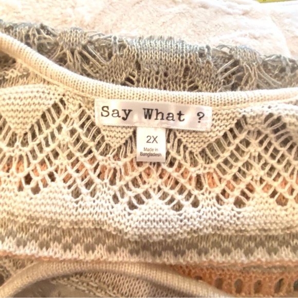 SAY WHAT crochet sweater vest in cream and pastels with fringe Boho fringe - Picture 9 of 14